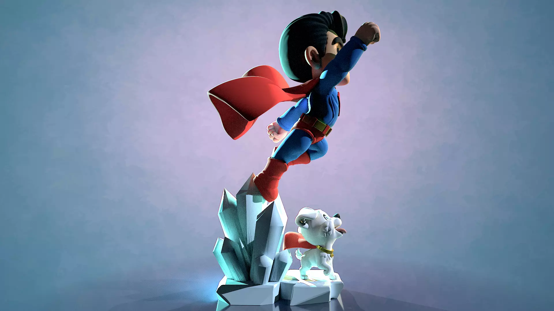 Superman et krypto DC comic 3D print model_12
