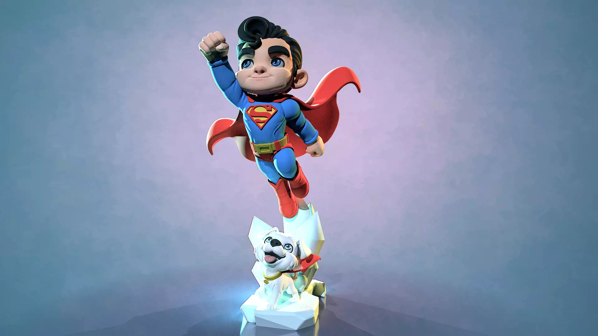 Superman et krypto DC comic 3D print model_10