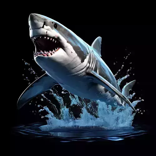Realistic Great White Shark 3D Model Low-poly 3D model