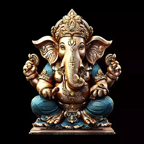 Highly Detailed Ganesha Statue 3D Model Low-poly 3D model