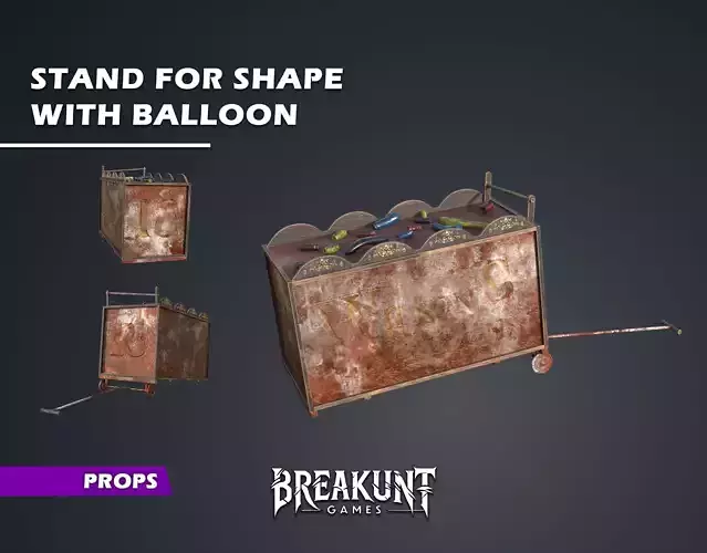 Stand For Shape With Balloon - 3D Model Low-poly 3D model