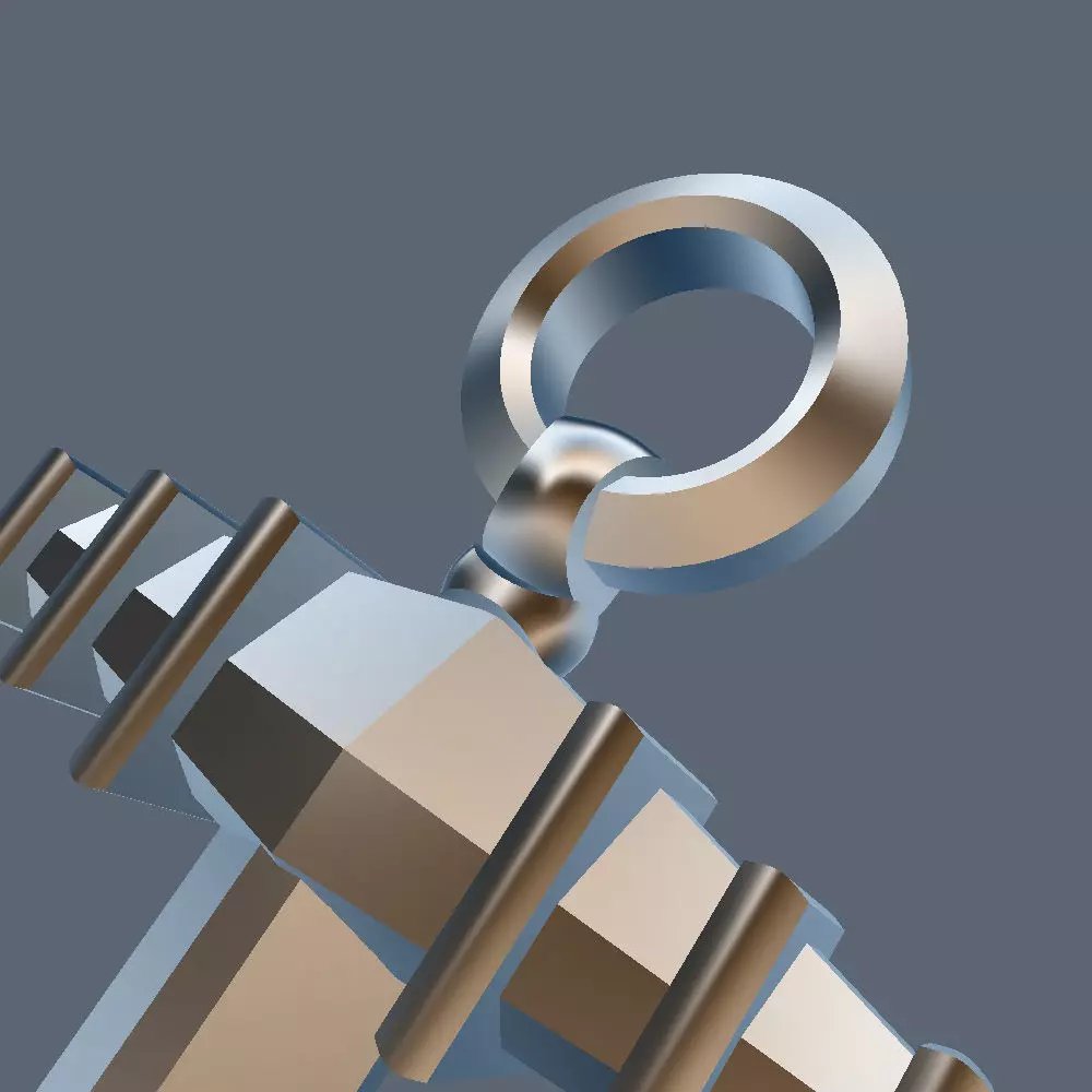 Decorative Ship Anchor 3D model_5