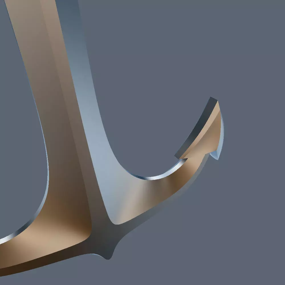 Decorative Ship Anchor 3D model_7