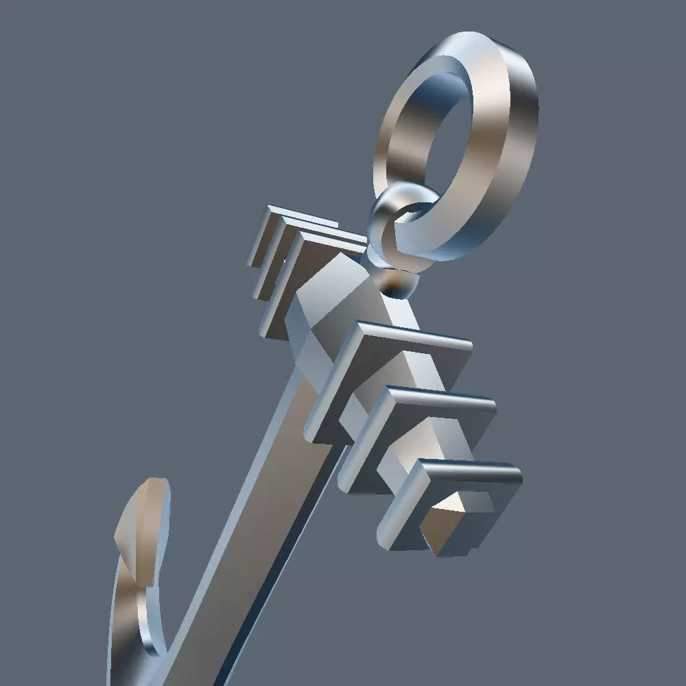Decorative Ship Anchor 3D model_6