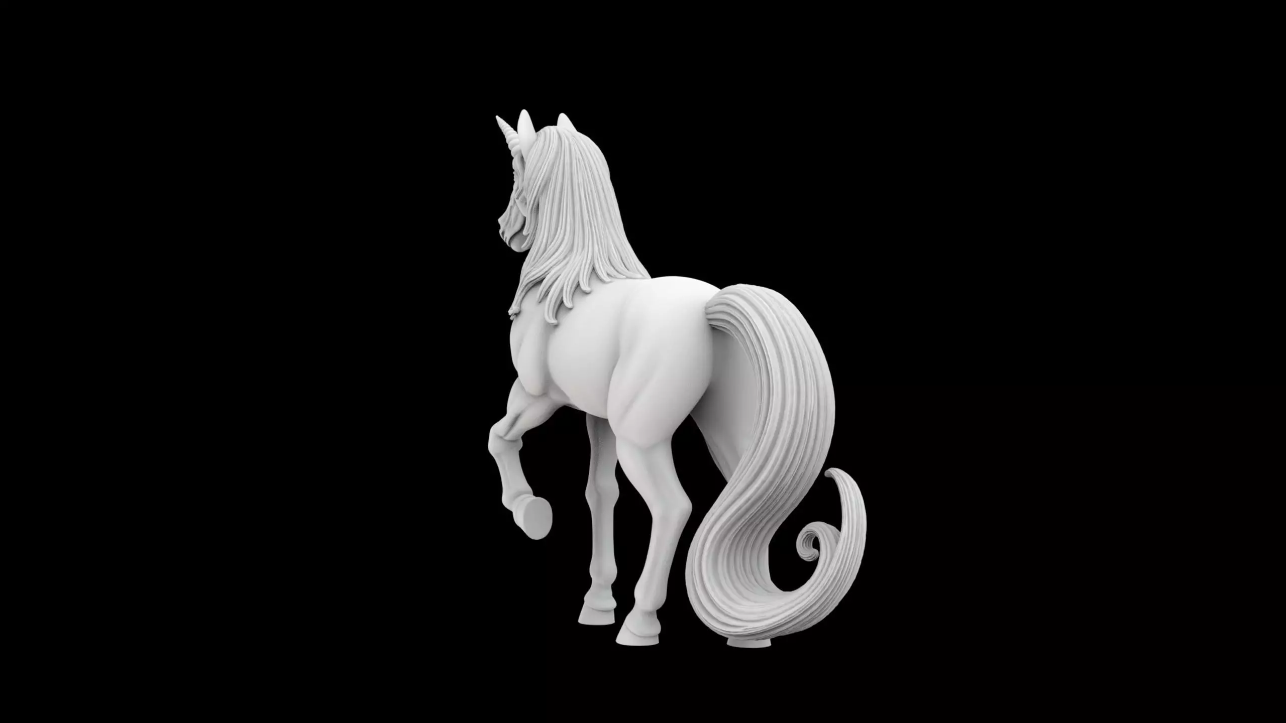 Unicorn 3D Print Model Mythical Horse 3D print model_3