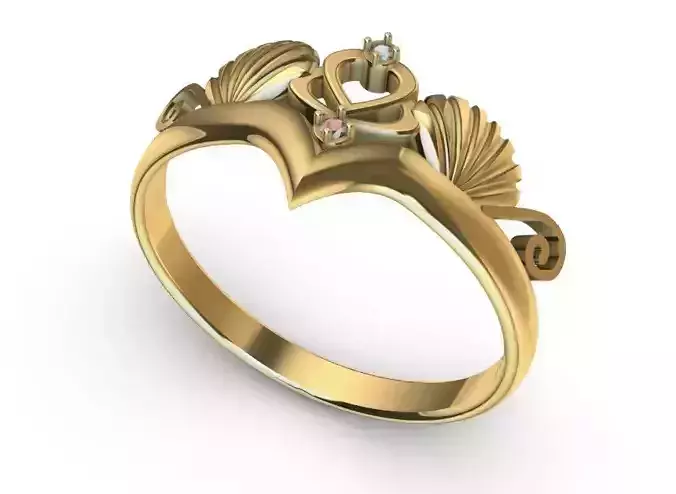 Shells ring with Brilliants - anillo de conchas 