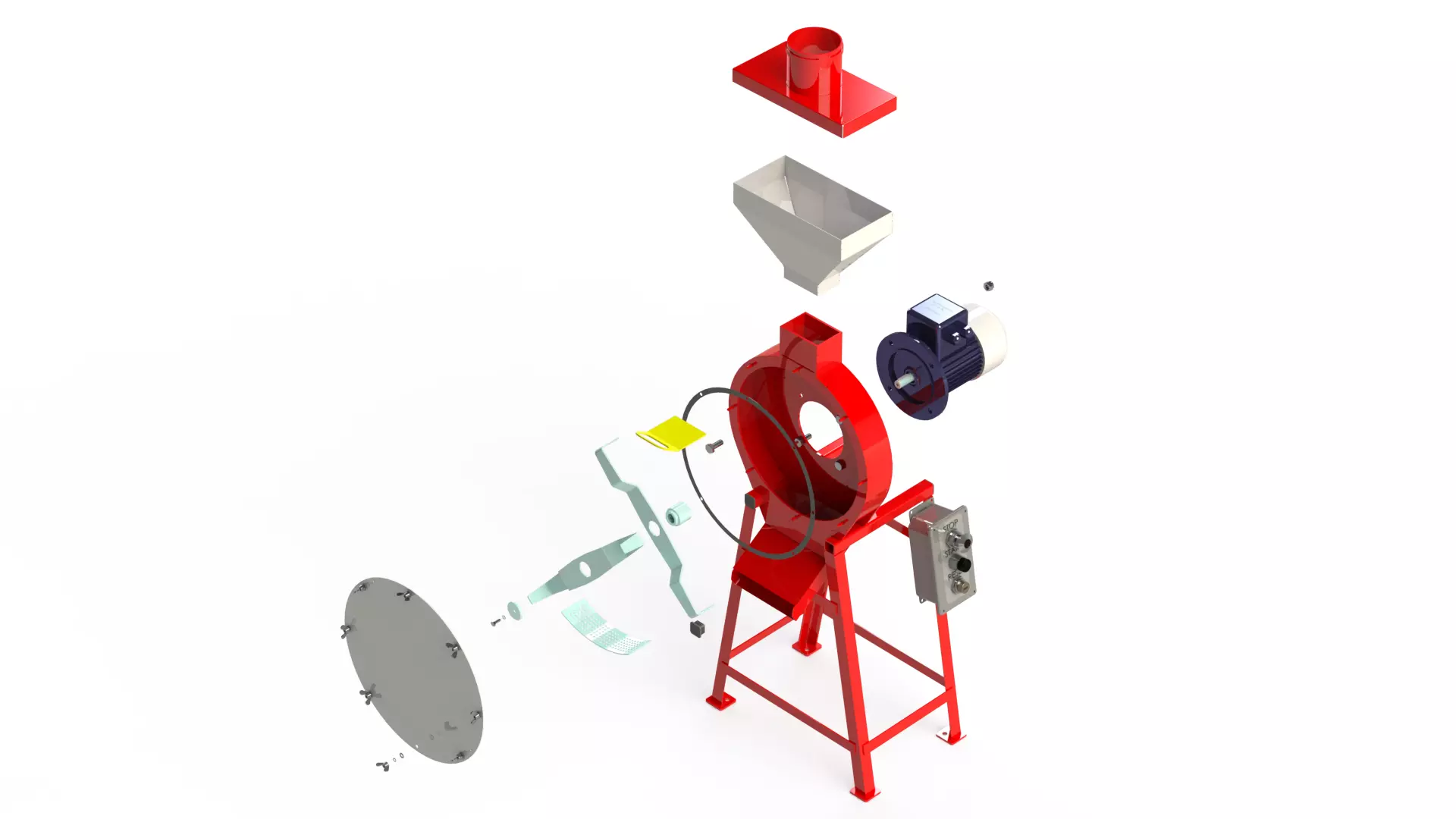 WG 4002 - STL Grain crusher - scrapper - 1 kW 3D model_13