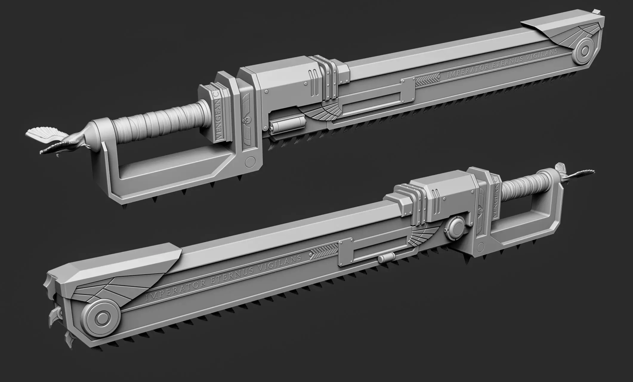 Chainsword imperial 3D print model_2