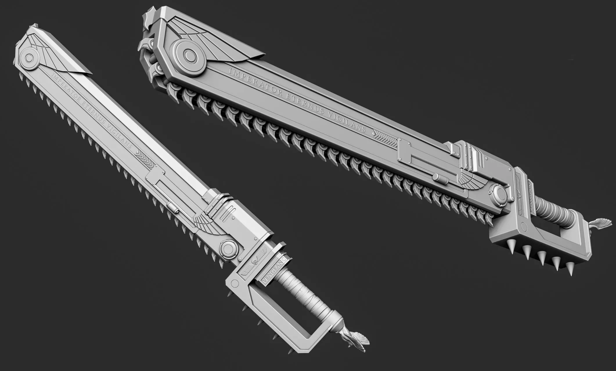 Chainsword imperial 3D print model_1