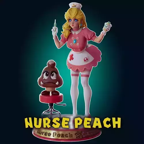 18 ADULT Princess Peach Nurse Figure Model Diorama 3D print model