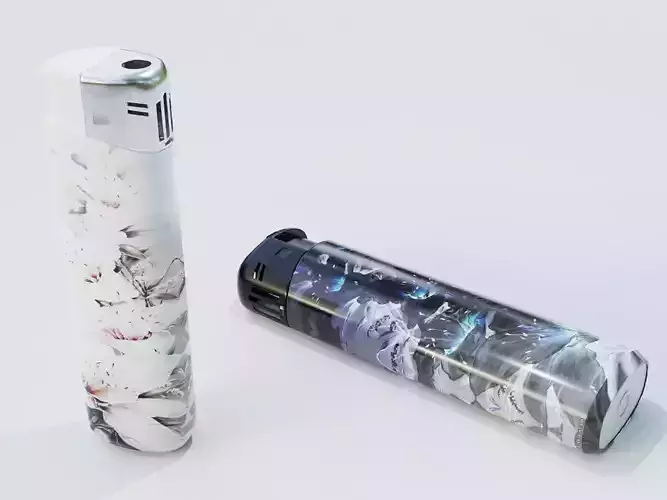 Push Button Lighter  Low-poly 3D model