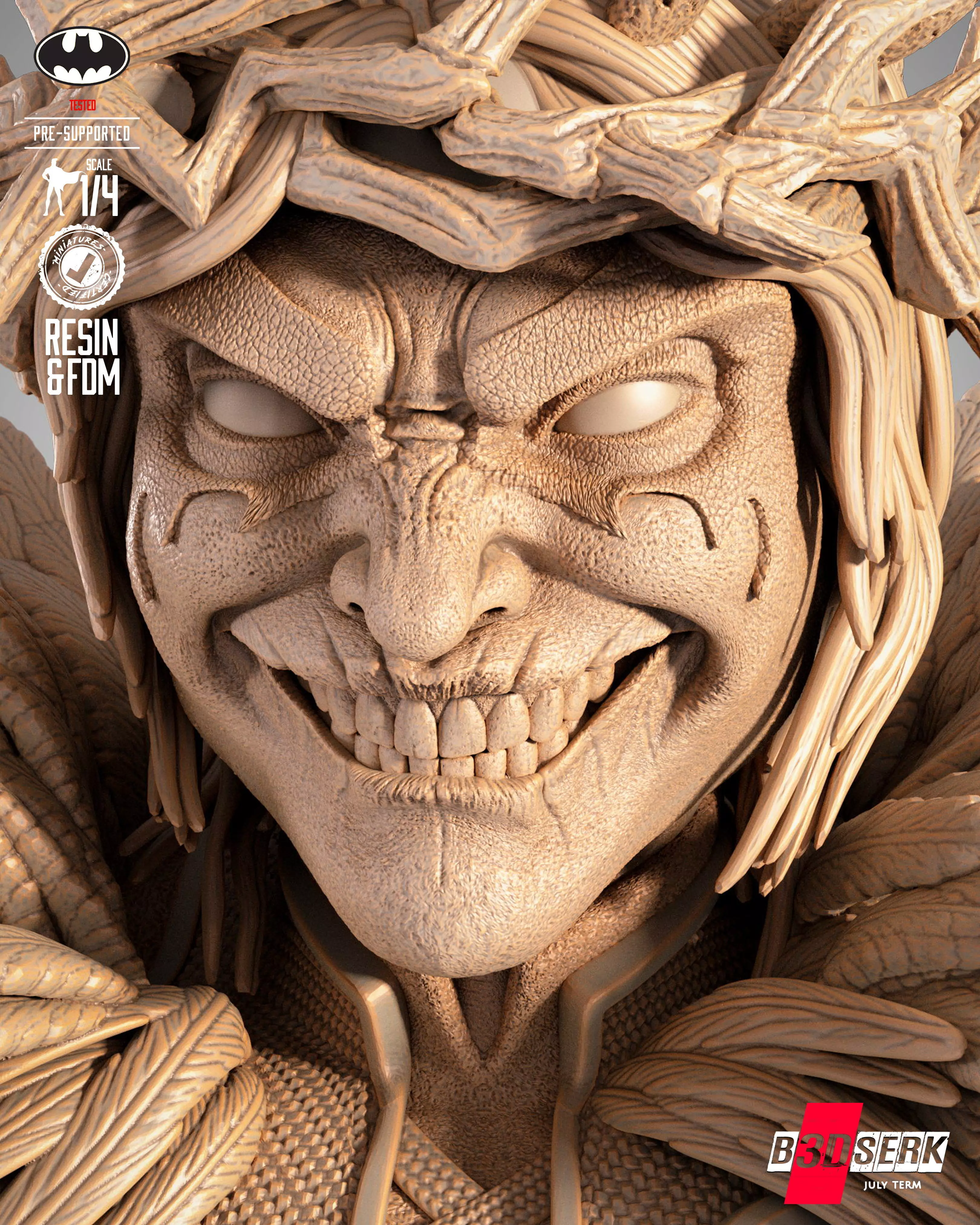 B3DSERK Robin King Portrait Bust 3D print model_3