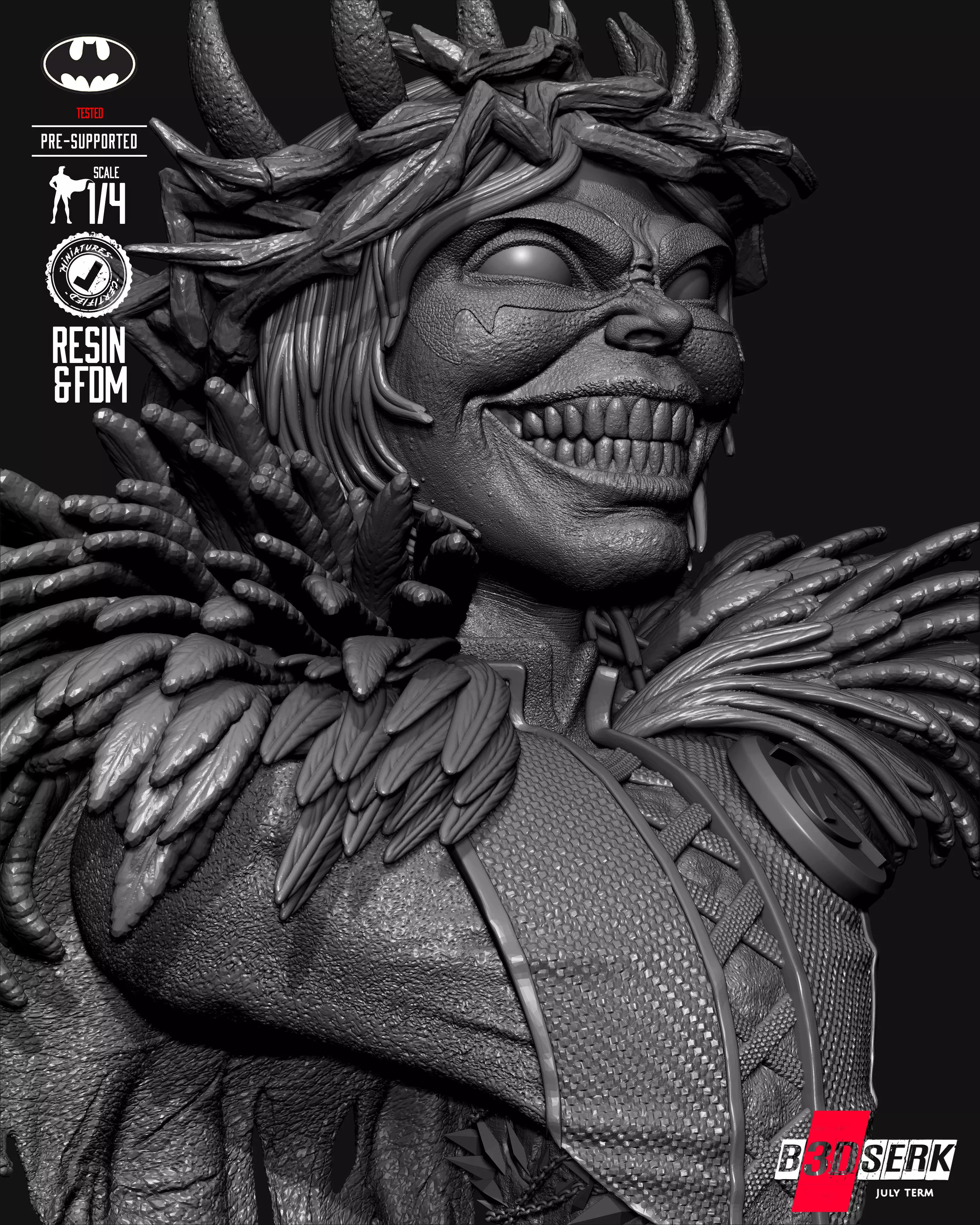 B3DSERK Robin King Portrait Bust 3D print model_10