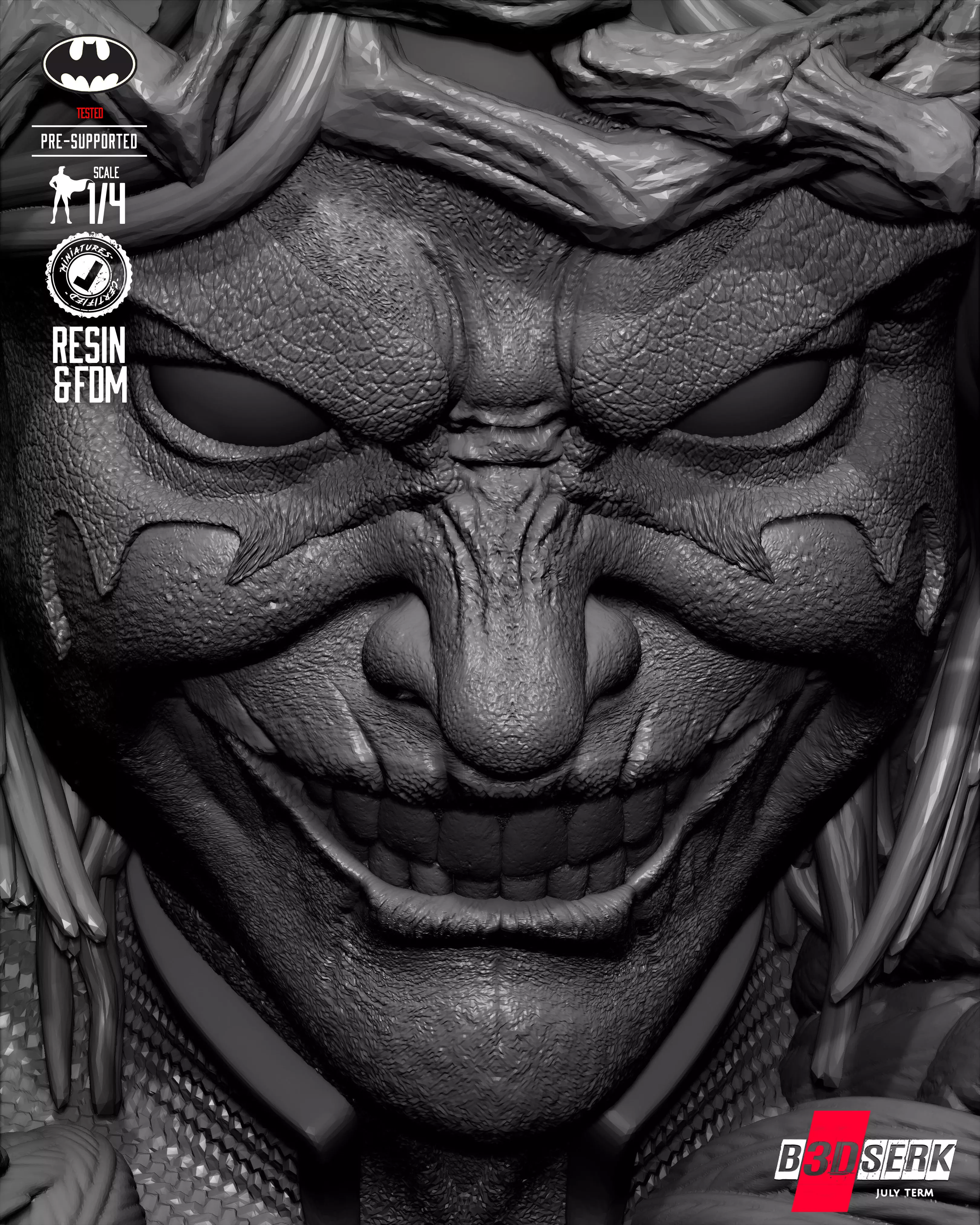 B3DSERK Robin King Portrait Bust 3D print model_35