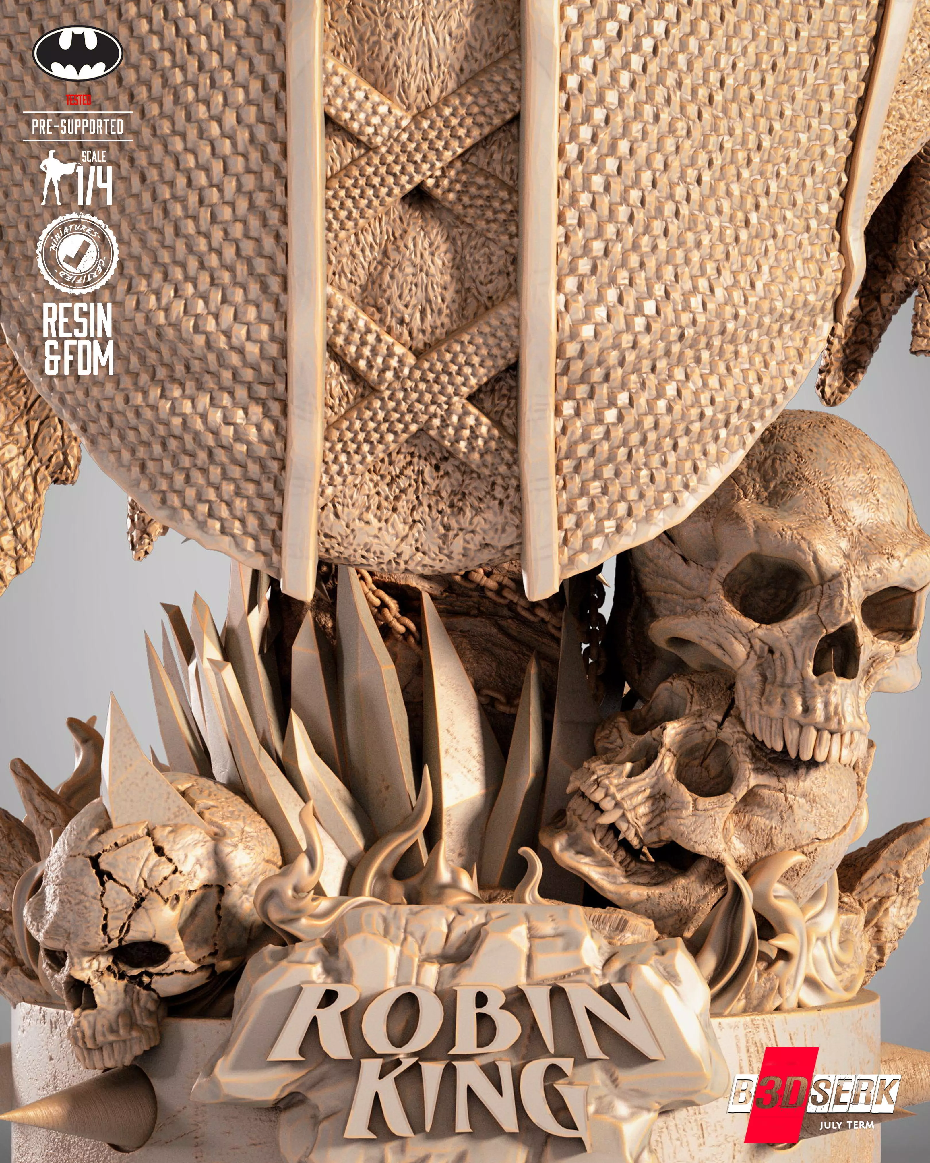 B3DSERK Robin King Portrait Bust 3D print model_5