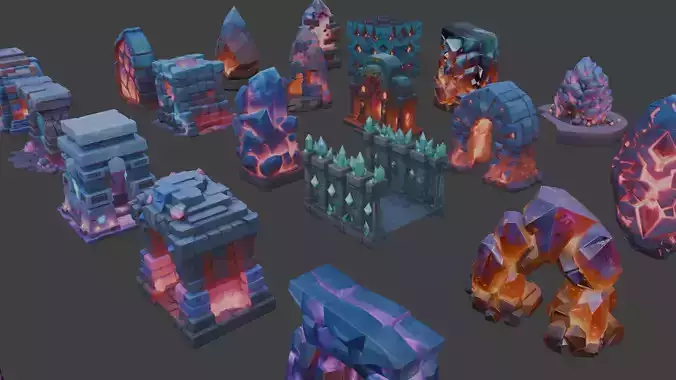 Crystallized Objects Pack I 3D model 5