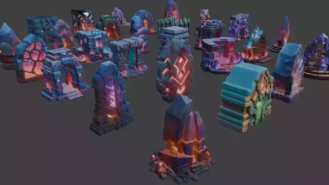 Crystallized Objects Pack I 3D model 2