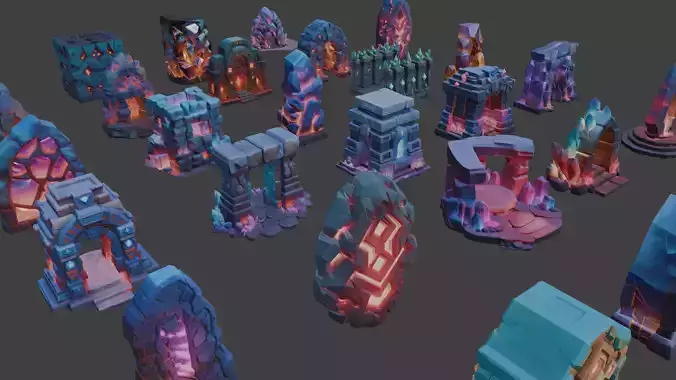 Crystallized Objects Pack I 3D model 4