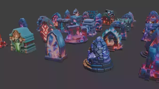 Crystallized Objects Pack I 3D model 3