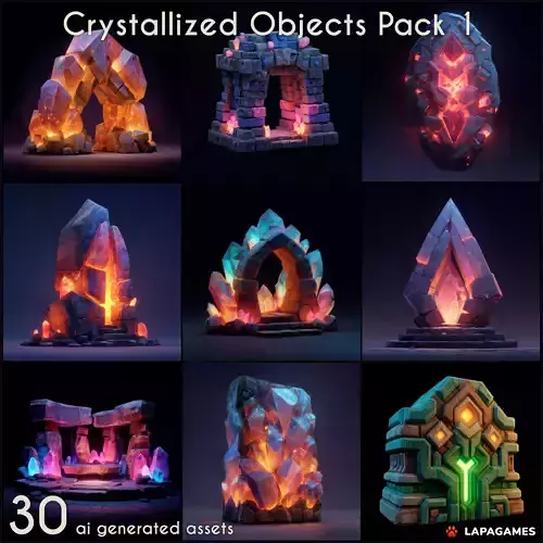 Crystallized Objects Pack I 3D model