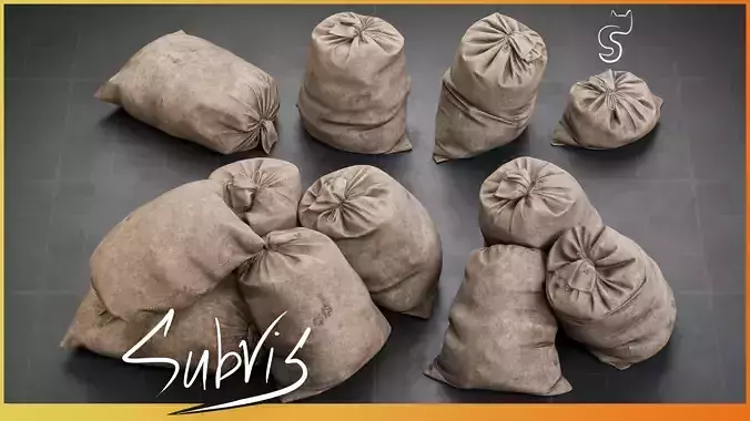Realistic Garbage Bags Pack - Game Ready Props with LODs Low-poly 3D model