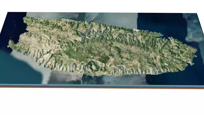 Brac island 3D model terrain