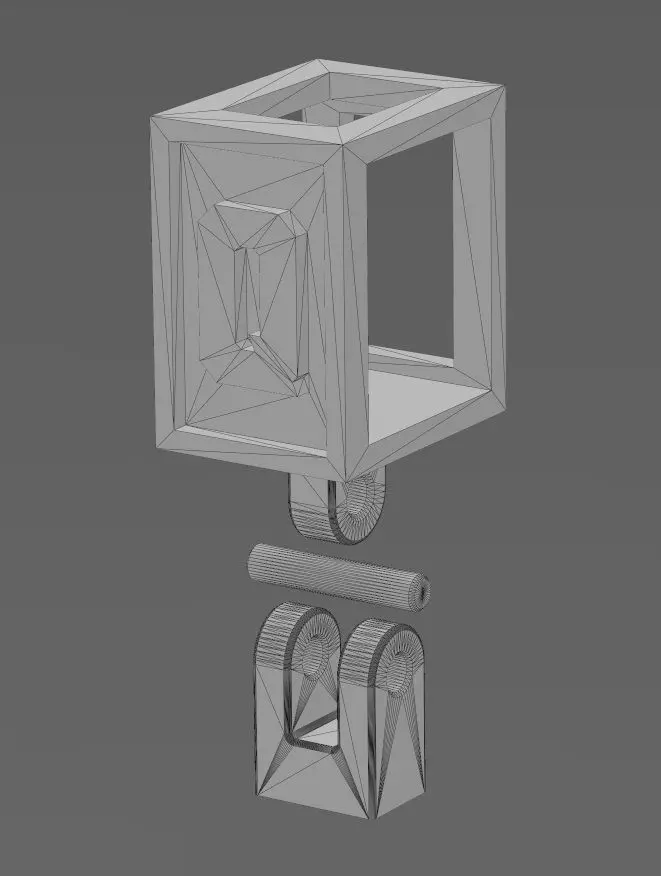 Q letter varsity font 12x10x10mm enamel bail link 3D print model_13