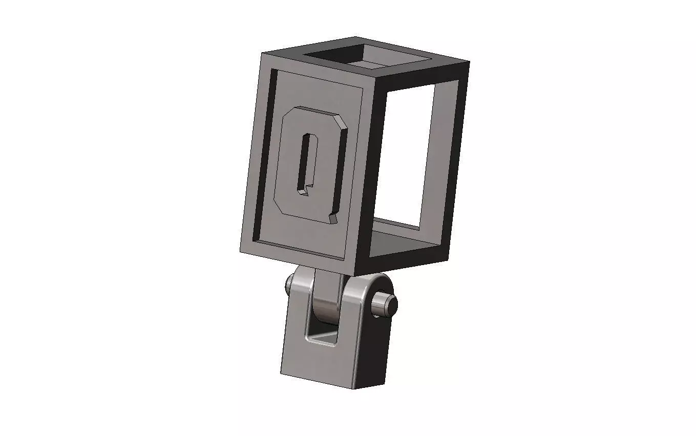 Q letter varsity font 12x10x10mm enamel bail link 3D print model_11