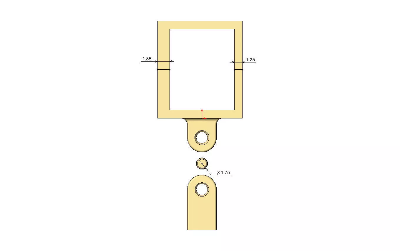 Q letter varsity font 12x10x10mm enamel bail link 3D print model_8