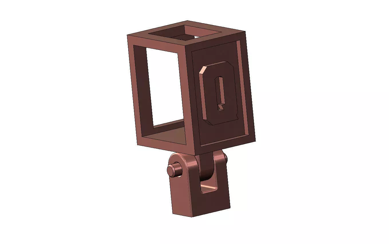 Q letter varsity font 12x10x10mm enamel bail link 3D print model_10