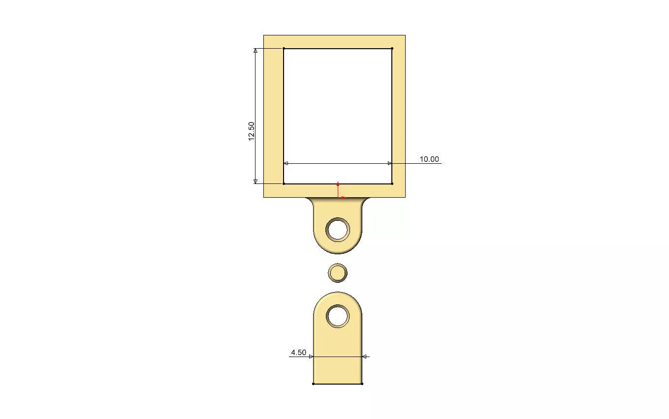 Q letter varsity font 12x10x10mm enamel bail link 3D print model_7