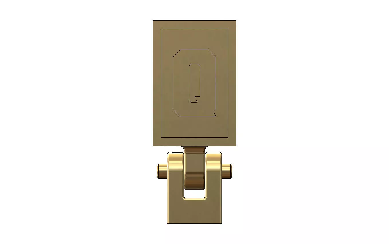 Q letter varsity font 12x10x10mm enamel bail link 3D print model_1