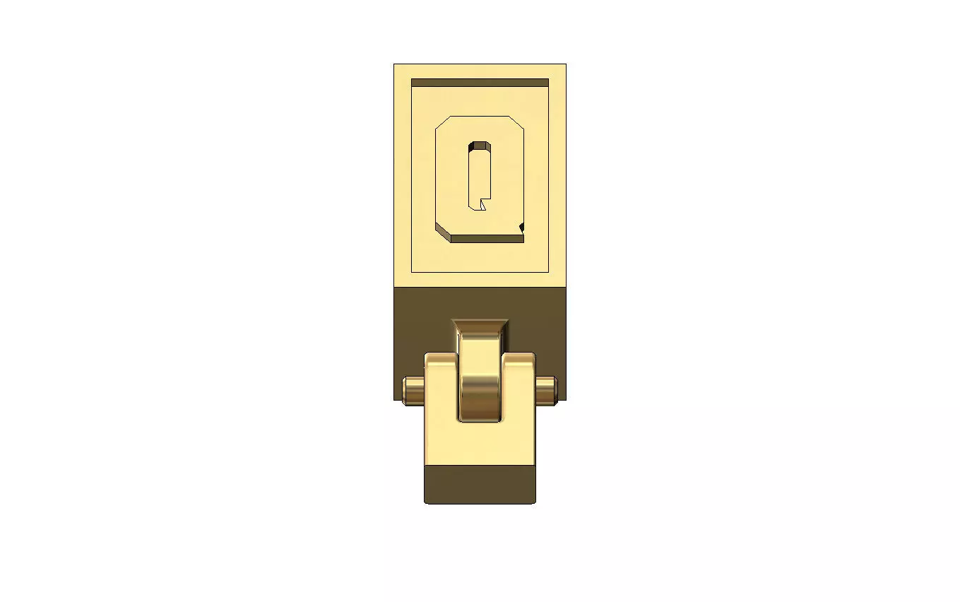 Q letter varsity font 12x10x10mm enamel bail link 3D print model_2