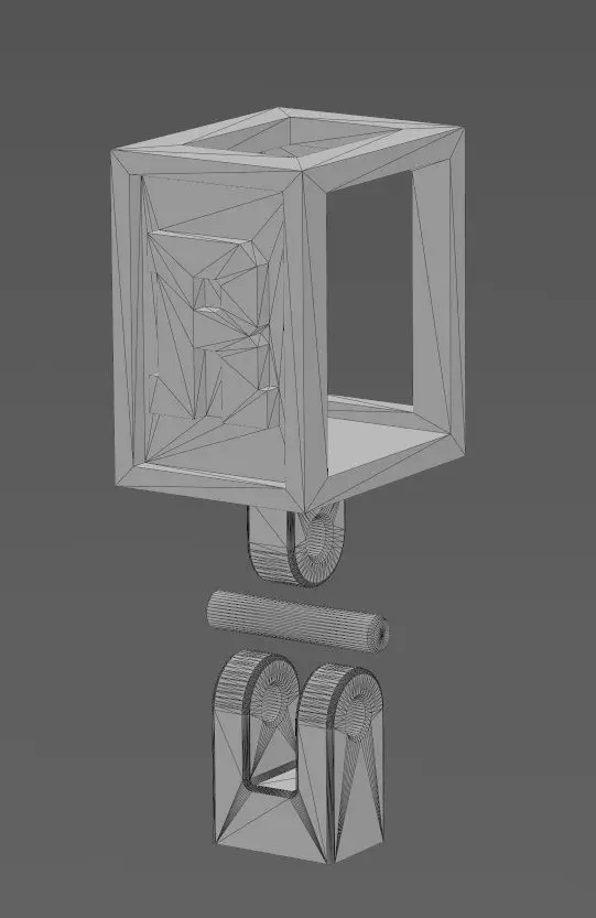 R letter varsity font 12x10x10mm enamel bail link 3D print model_13