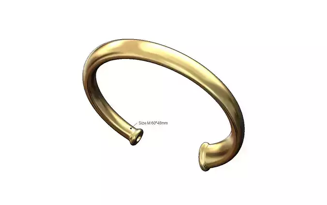 Twisted oval section cuff bracelet size M 3D print model