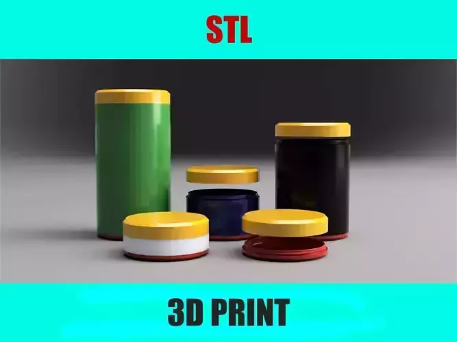 Big  Modular Storage Tube with Screw On Lid and Base 3D Printed 3D print model