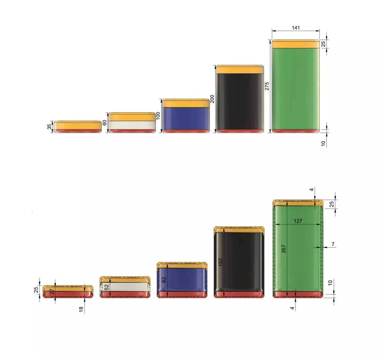 Big Modular Storage Tube with Screw On Lid and Base 3D Printed 3D print model_1