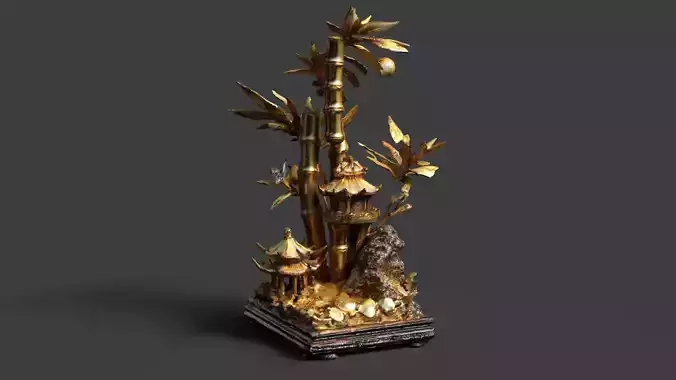 Chinese bamboo tree figure 