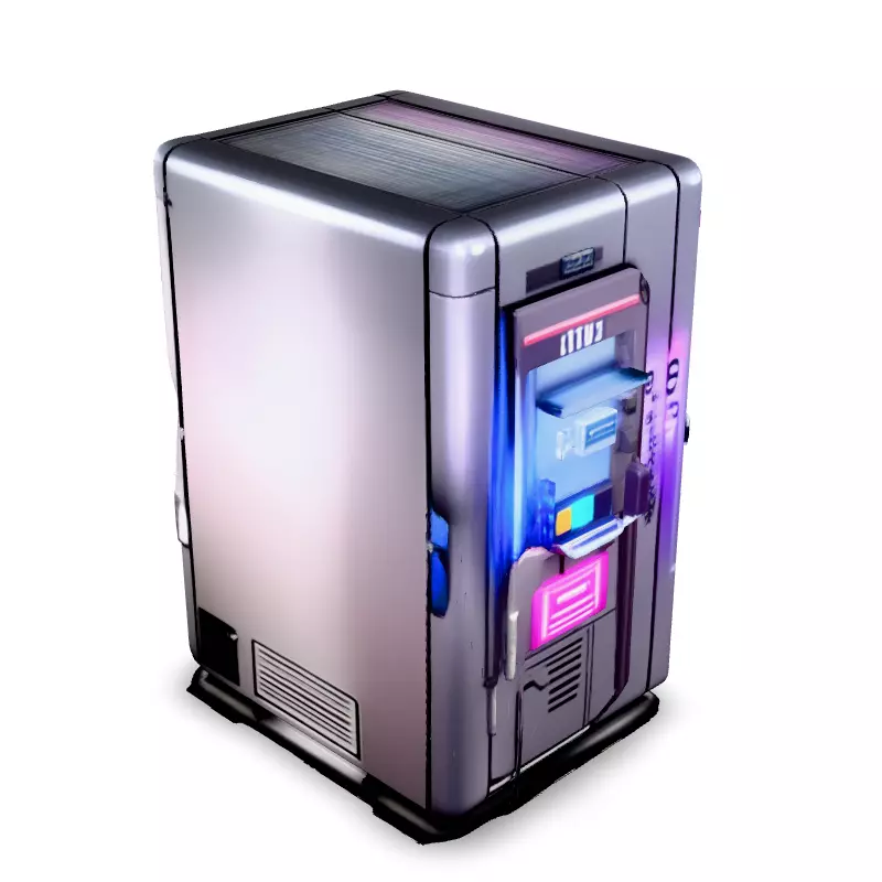 Futuristic Vending Machine 3D Model Low-poly 3D model_2