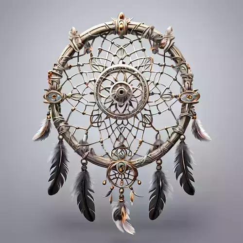 Intricate 3D Dreamcatcher Model