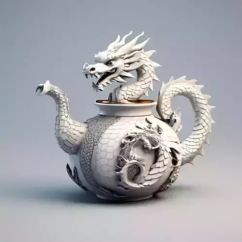 3D Model Intricate Dragon Teapot Low-poly 3D model