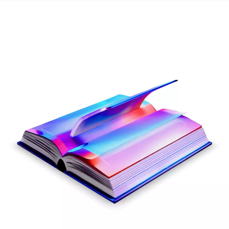 Holographic Open Book 3D Model Low-poly 3D model_1