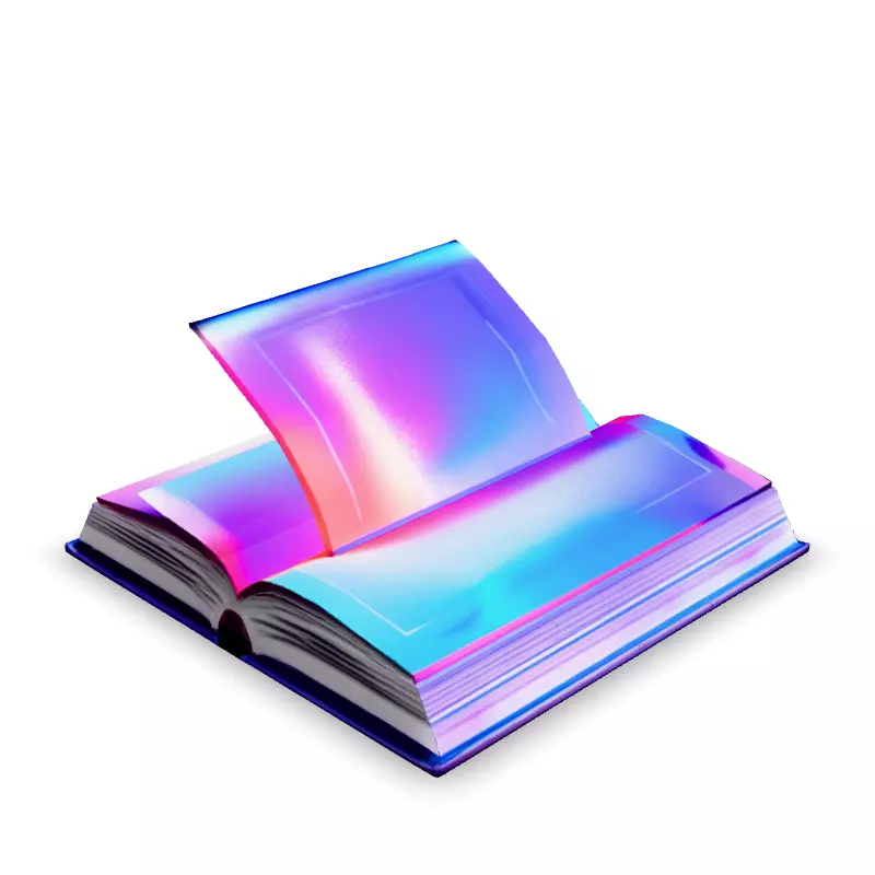 Holographic Open Book 3D Model Low-poly 3D model_5