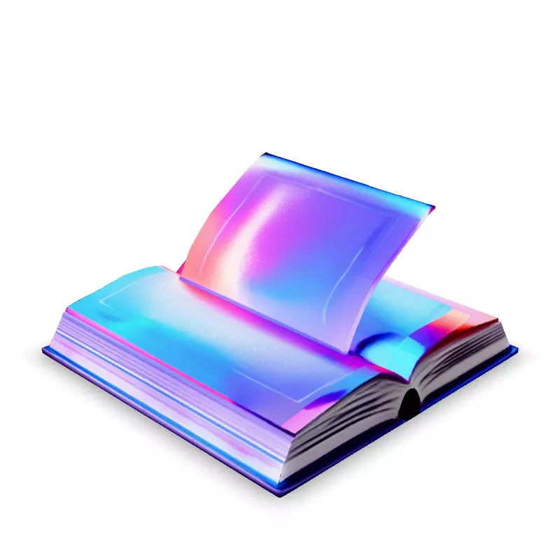 Holographic Open Book 3D Model Low-poly 3D model_2