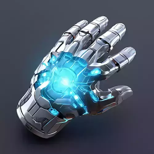 Futuristic Robotic Hand with Glowing Core