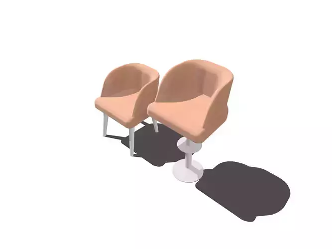 Modern Upholstered Chairs Set Dining and Bar Stool 3D Models