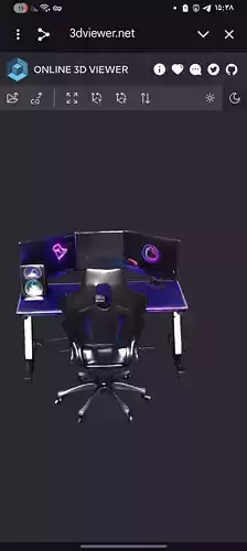 Futuristic Gaming Desk 3D Model - Stylized Setup with Textures 