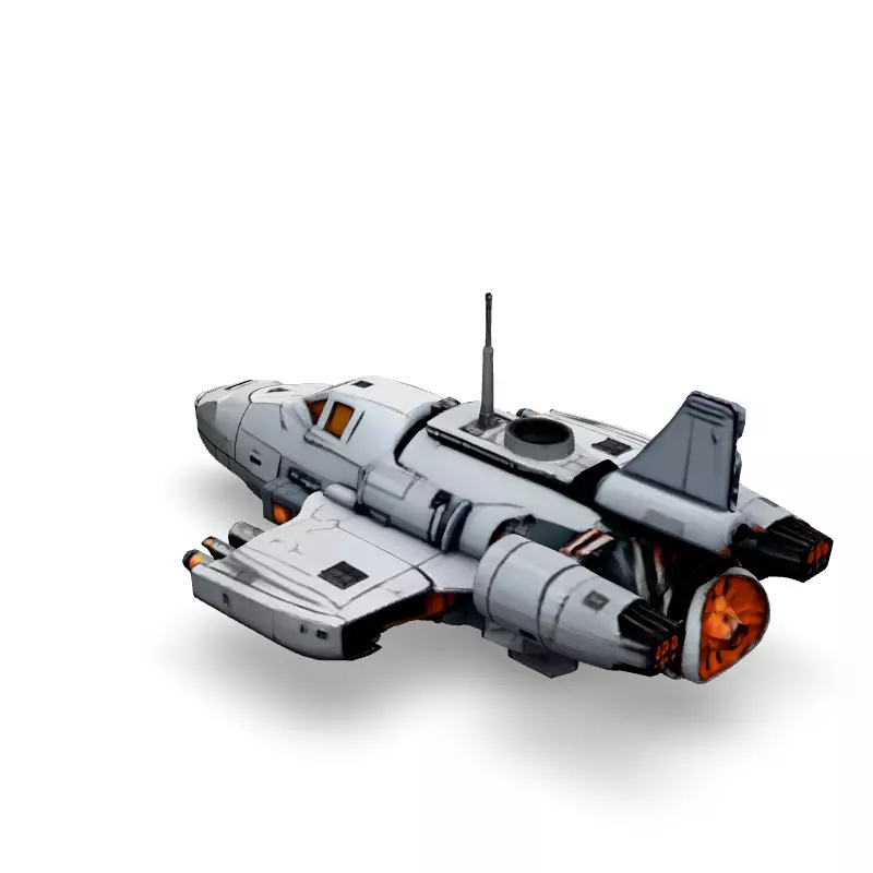 Scifi Fighter Spaceship 3D Model Low-poly 3D model_4