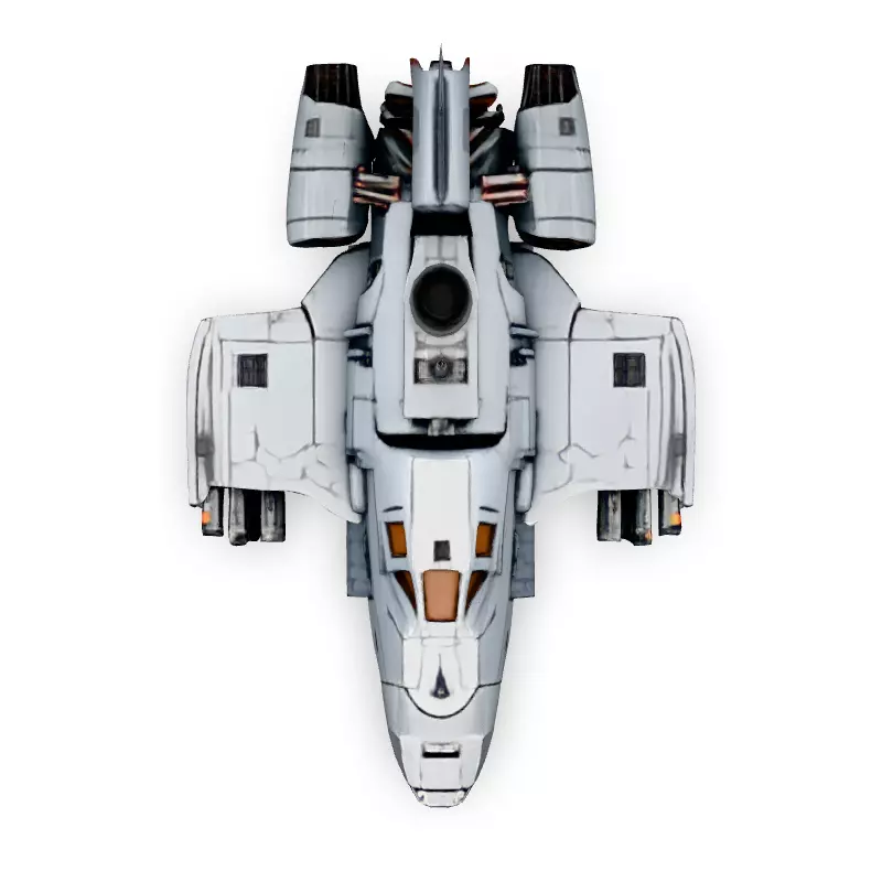 Scifi Fighter Spaceship 3D Model Low-poly 3D model_7