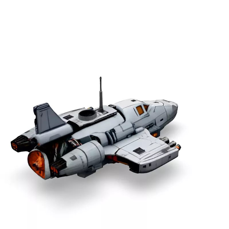 Scifi Fighter Spaceship 3D Model Low-poly 3D model_5